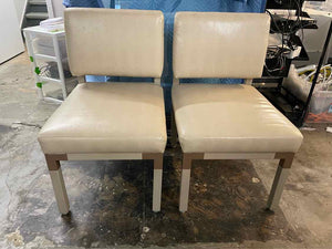 SET of 10 Leather & Brass Dining Chairs by Antoine Proulx for Dennis Miller