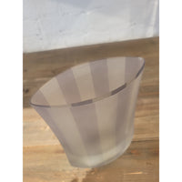Gray Vertical Stripe Frosted Glass Vase