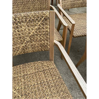 PAIR of 'Majorca' Brown Rattan & Teak Armchairs by Walters Outdoor