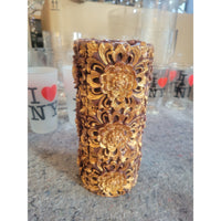 Carved Floral Pillar Candle
