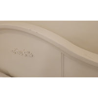 White Wood Twin-Sized Bed w/ Floral Accents by Pottery Barn - colletteconsignment.com