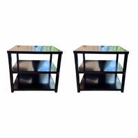 PAIR of 3-Tier Mahogany Side Tables by MG+BW