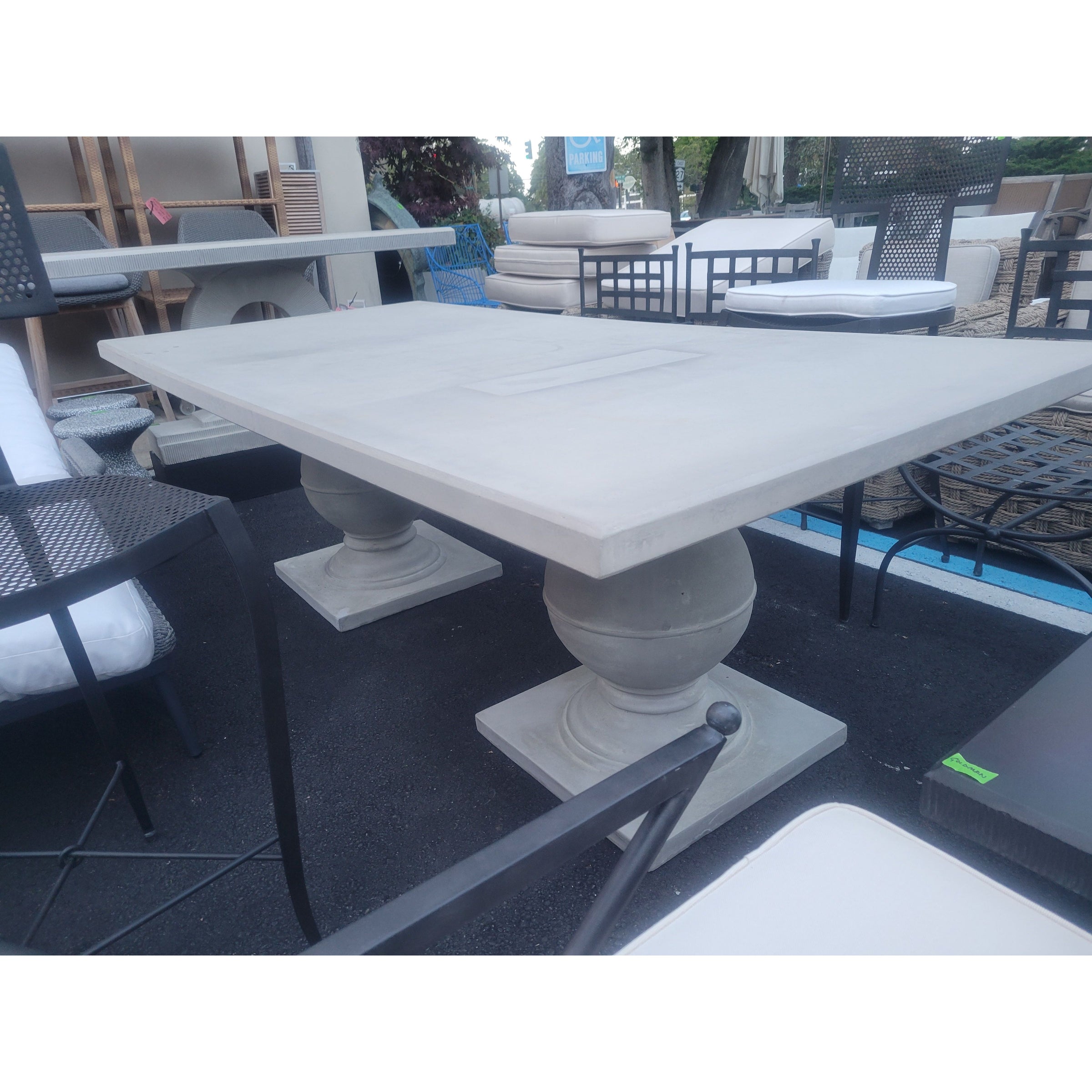 'Cyril' 7-ft Concrete Double Pedestal Dining Table by Made Goods