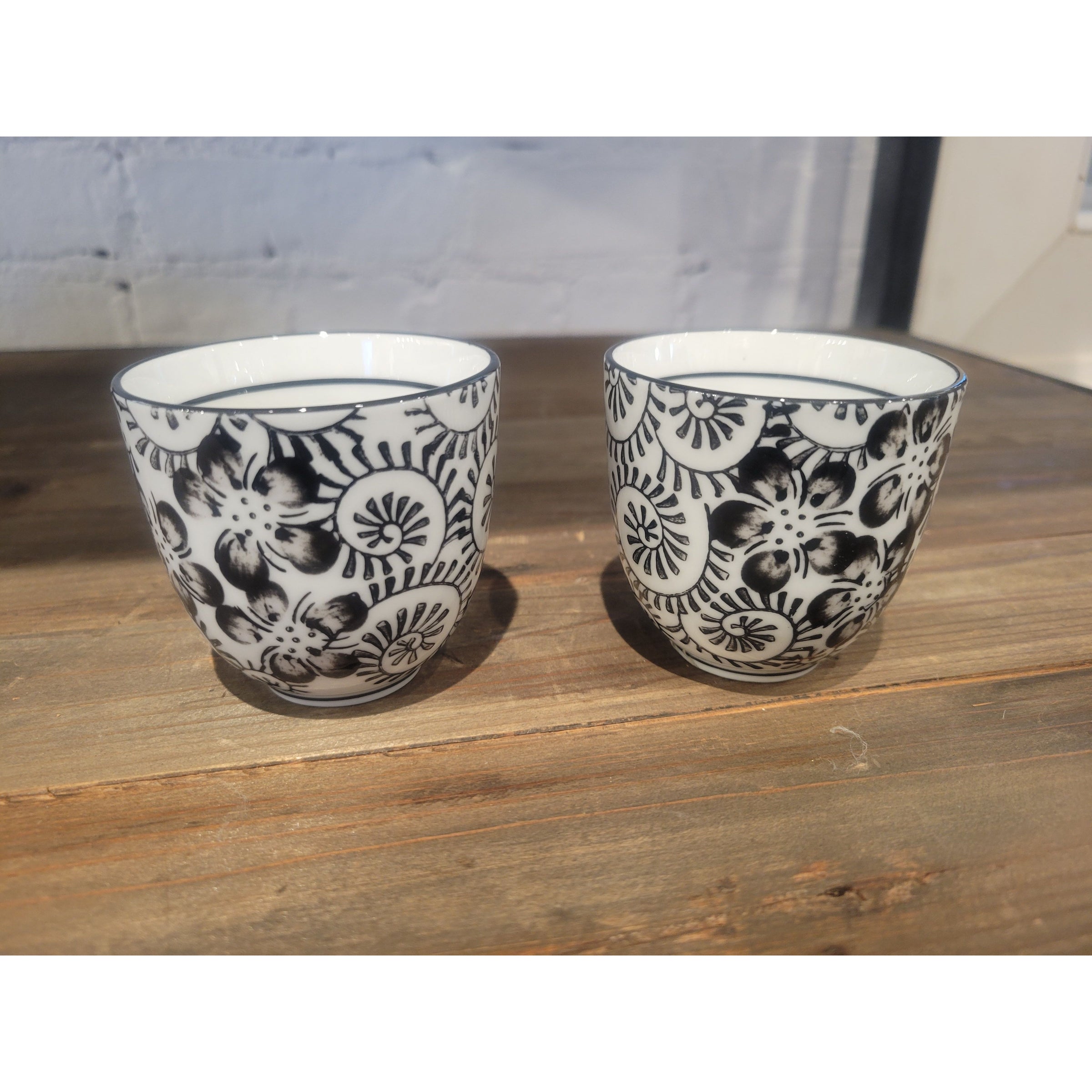 12-Pc Black & White Porcelain Tea Set