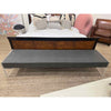 Parker Coffee Table w/ Vinyl Outback Quartz Top & Lucite Legs by Squarefeathers