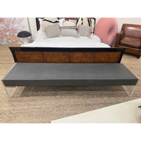 Parker Coffee Table w/ Vinyl Outback Quartz Top & Lucite Legs by Squarefeathers