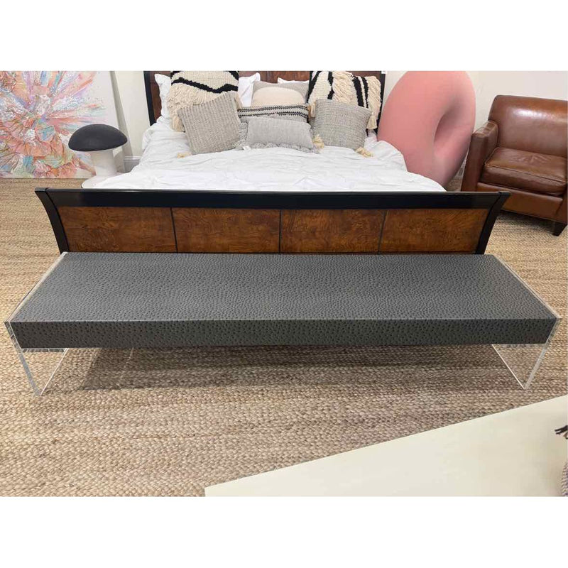 Parker Coffee Table w/ Vinyl Outback Quartz Top & Lucite Legs by Squarefeathers