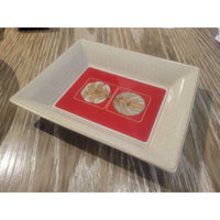 Palanquin Porcelain Trinket Tray w/ Gilded Gold Trim by Christofle