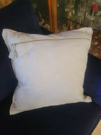 White Diamond Pattern on Blue Square Pillow by Serena & Lily