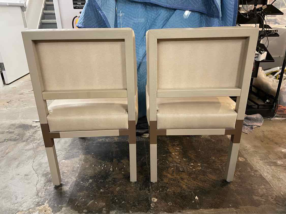 SET of 10 Leather & Brass Dining Chairs by Antoine Proulx for Dennis Miller