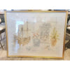1920s Still-Life Watercolor on Fabric by Davis Carrol in Gold Frame