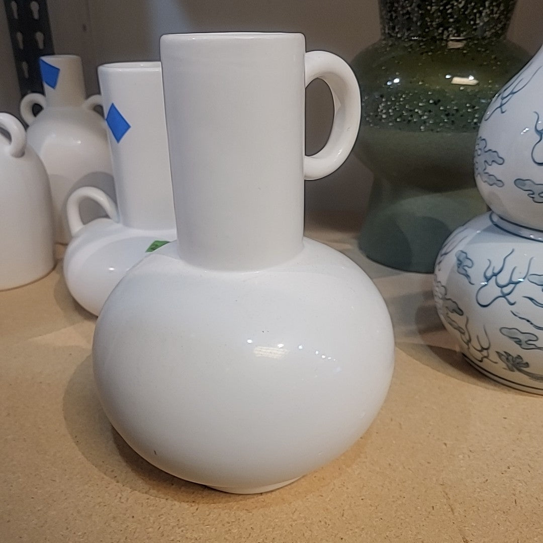 Matte White Ceramic Jug w/ 1 Handle