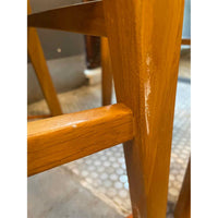 SET of 10 Oak and Rattan Weave Dining Chairs