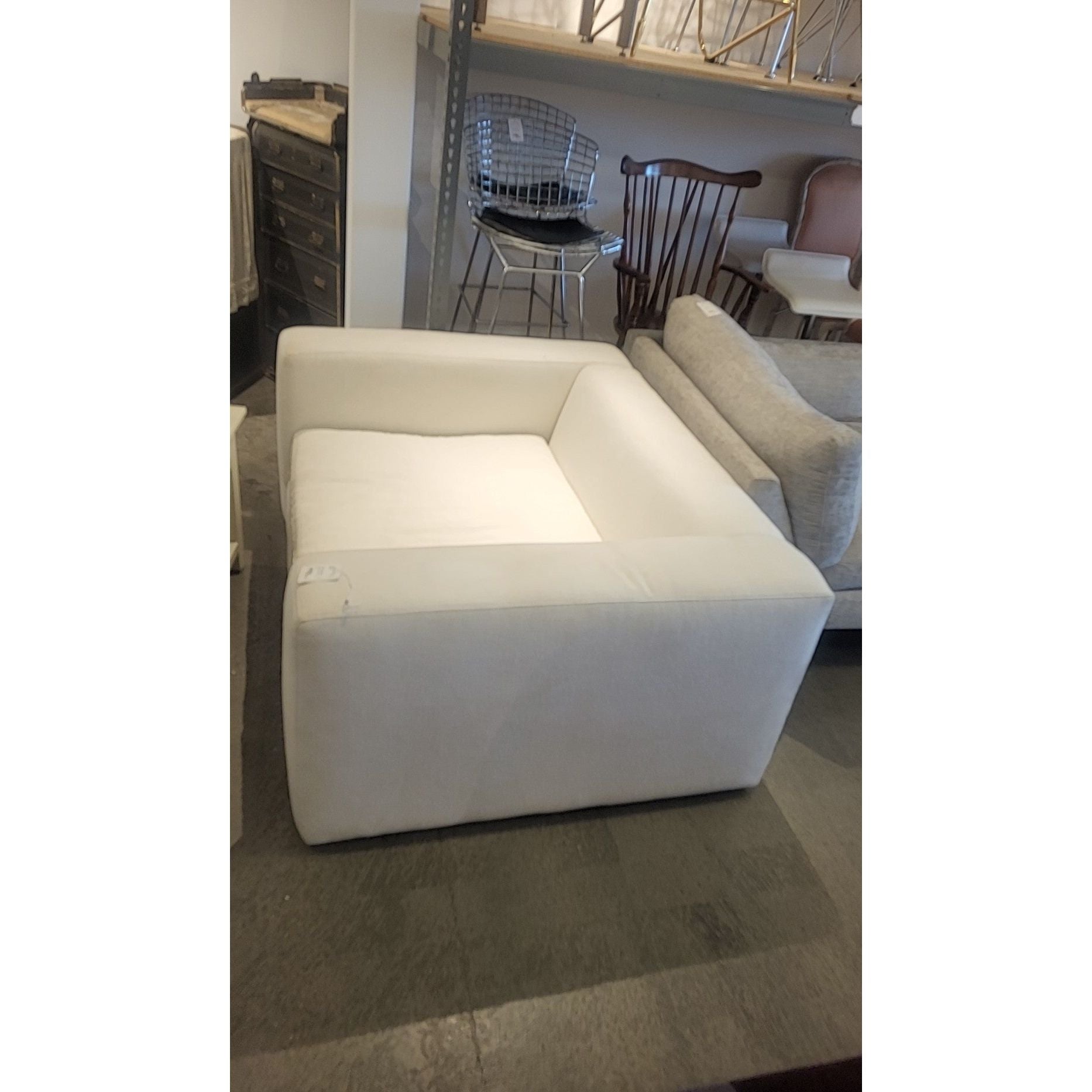 9B892PLF- White Upholstered Chair and a Half