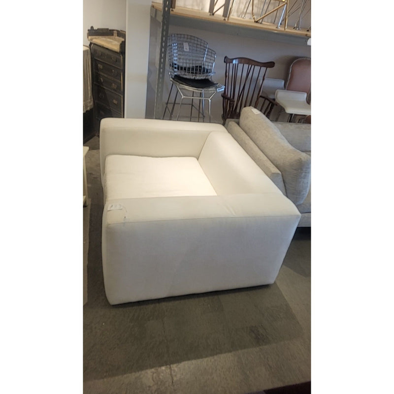 9B892PLF- White Upholstered Chair and a Half