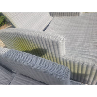 PAIR of Gray Wicker & Teak Westport Chaise Lounge by Kingsley Bate (AS IS)
