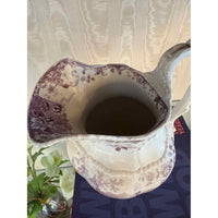 Antique Purple Transferware Porcelain Jug - colletteconsignment.com
