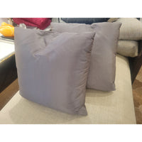 PAIR of Mauve Silk Square Pillows - colletteconsignment.com
