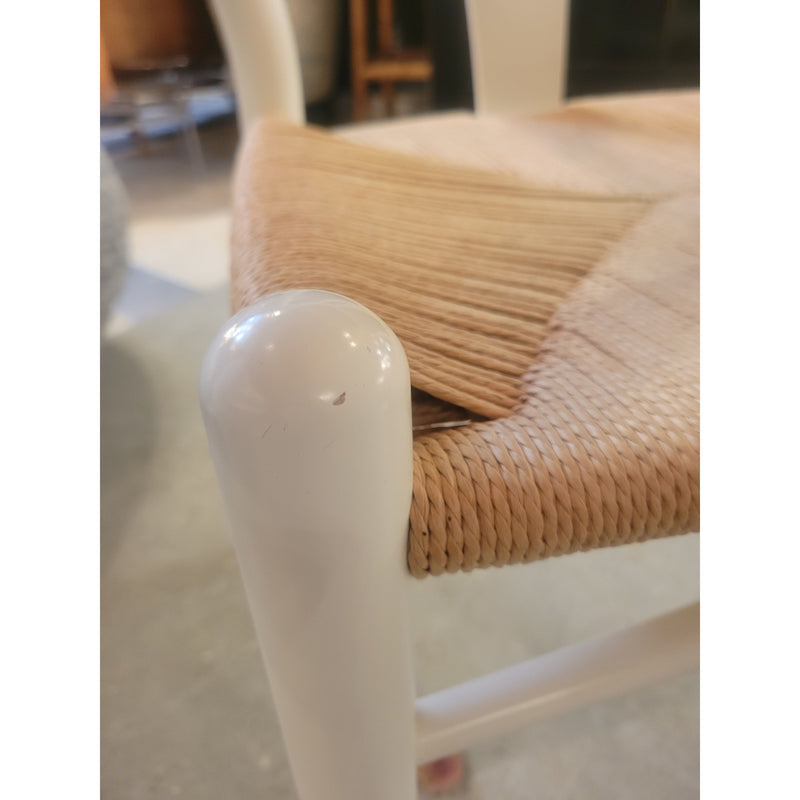 SET of 6 White Beech & Natural Cord Wishbone Chairs by Carl Hansen