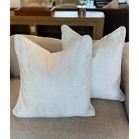 PAIR of White Chenille Pillows