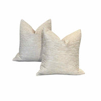 Pair of Silky Silver Square Pillows