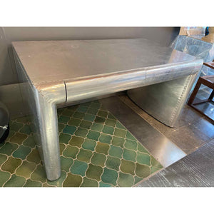 Aluminum Streamline 2-Drawer Aviator Desk (AS IS)
