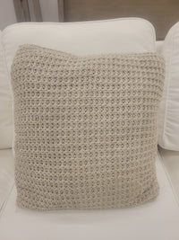 Haven Gray Cotton Waffle Knit Square Pillow by Safavieh