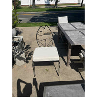 SET of 4 Custom European Black Iron Sculptural Fish Side Chairs (AS IS)