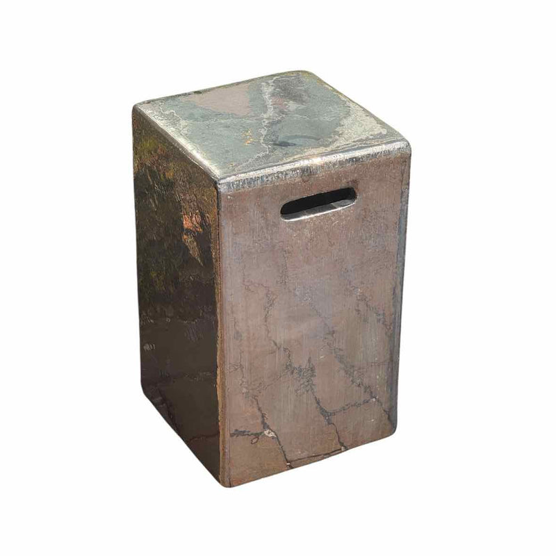 Inout Ceramic Side Table in Anthracite Gray - colletteconsignment.com