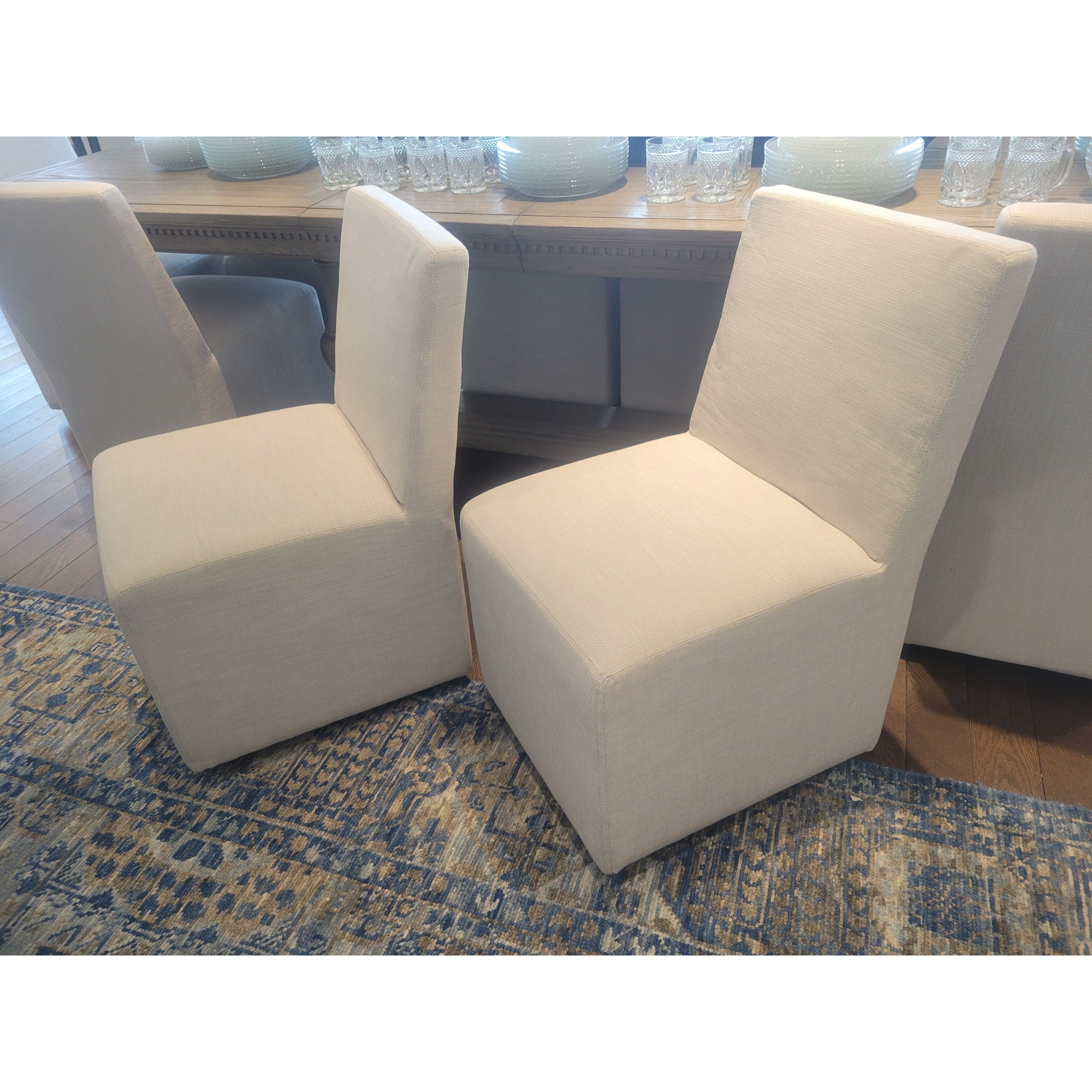 SET of 10 Ellison Fabric Dining Chairs on Casters by RH