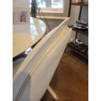 PAIR of White Faux Leather Dining Chairs - AS IS