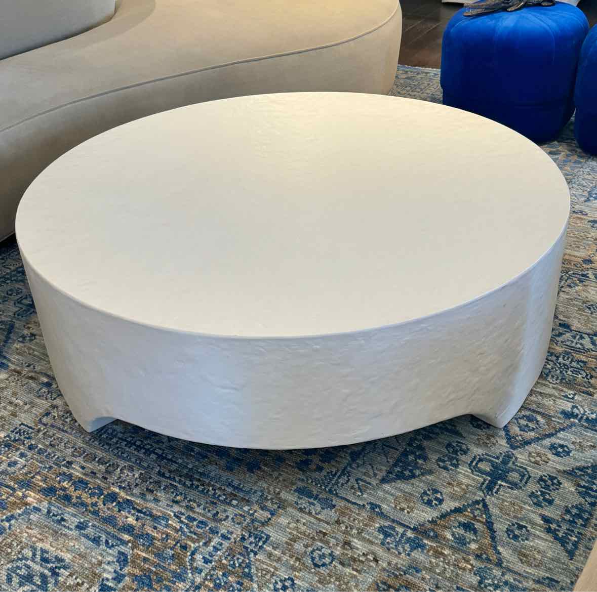 GRC Round White Plaster Coffee Table