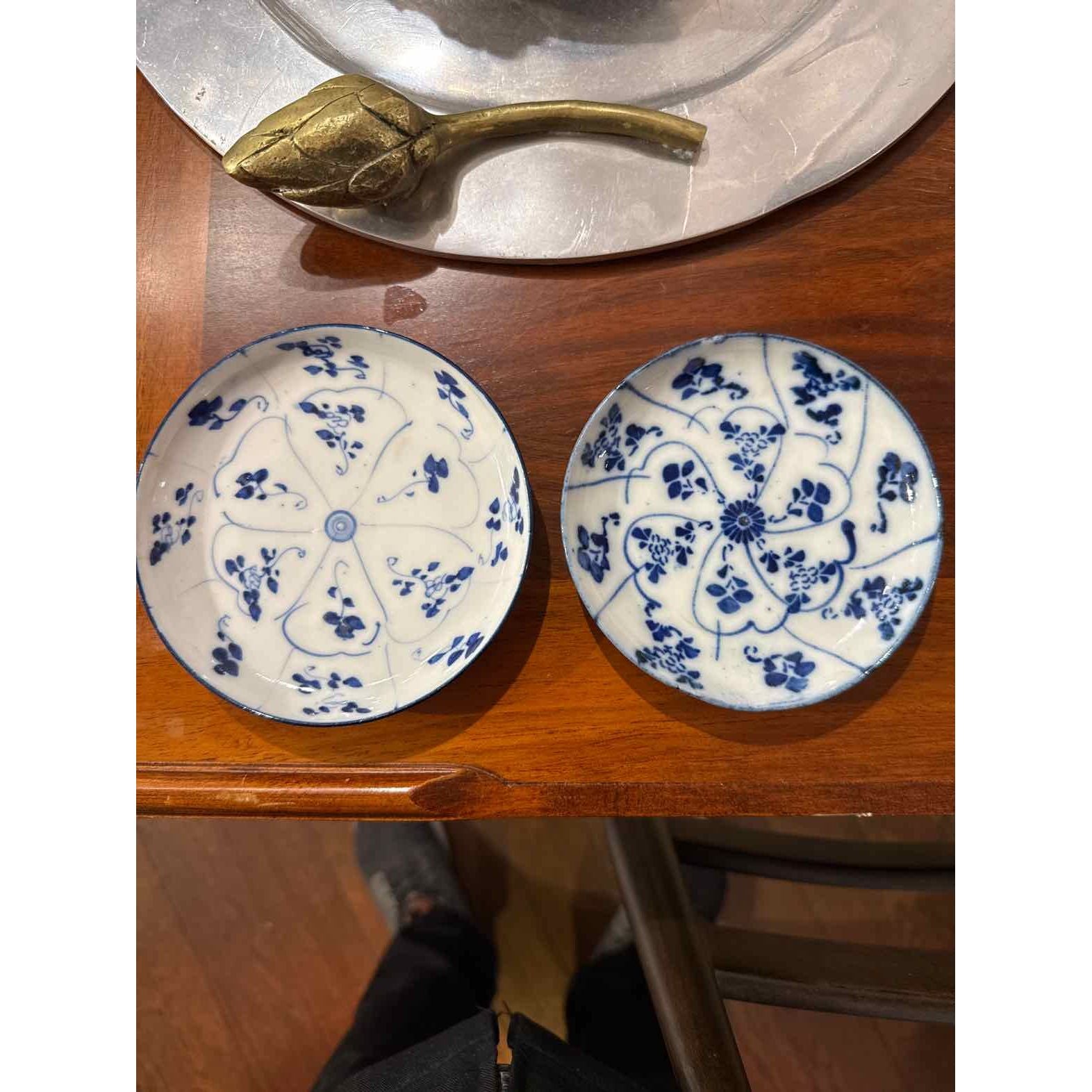 Antique Canton Dish, 4.75" Dia x 1"H