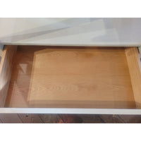 'Conrad' Beige Raffia Double Nightstand Attrib. to Made Goods - AS IS