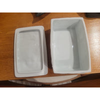 White Porcelain Box w/ Shell Relief by AK