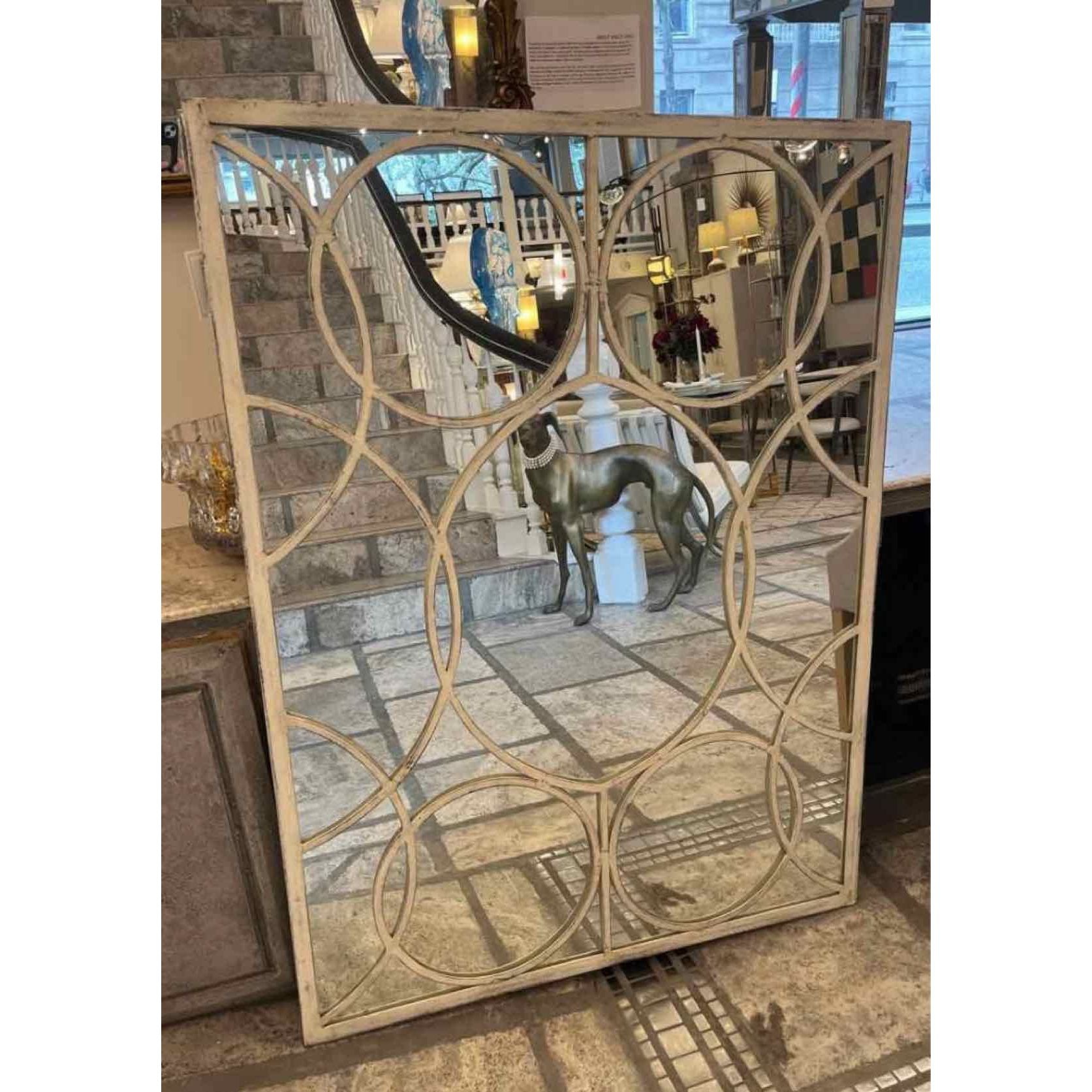 White Metal Distressed Mirror