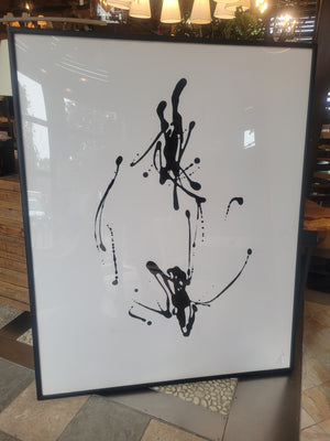 L.E. Abstract Ink Blot Print by Meridith Baer Home in Frame (AS IS)
