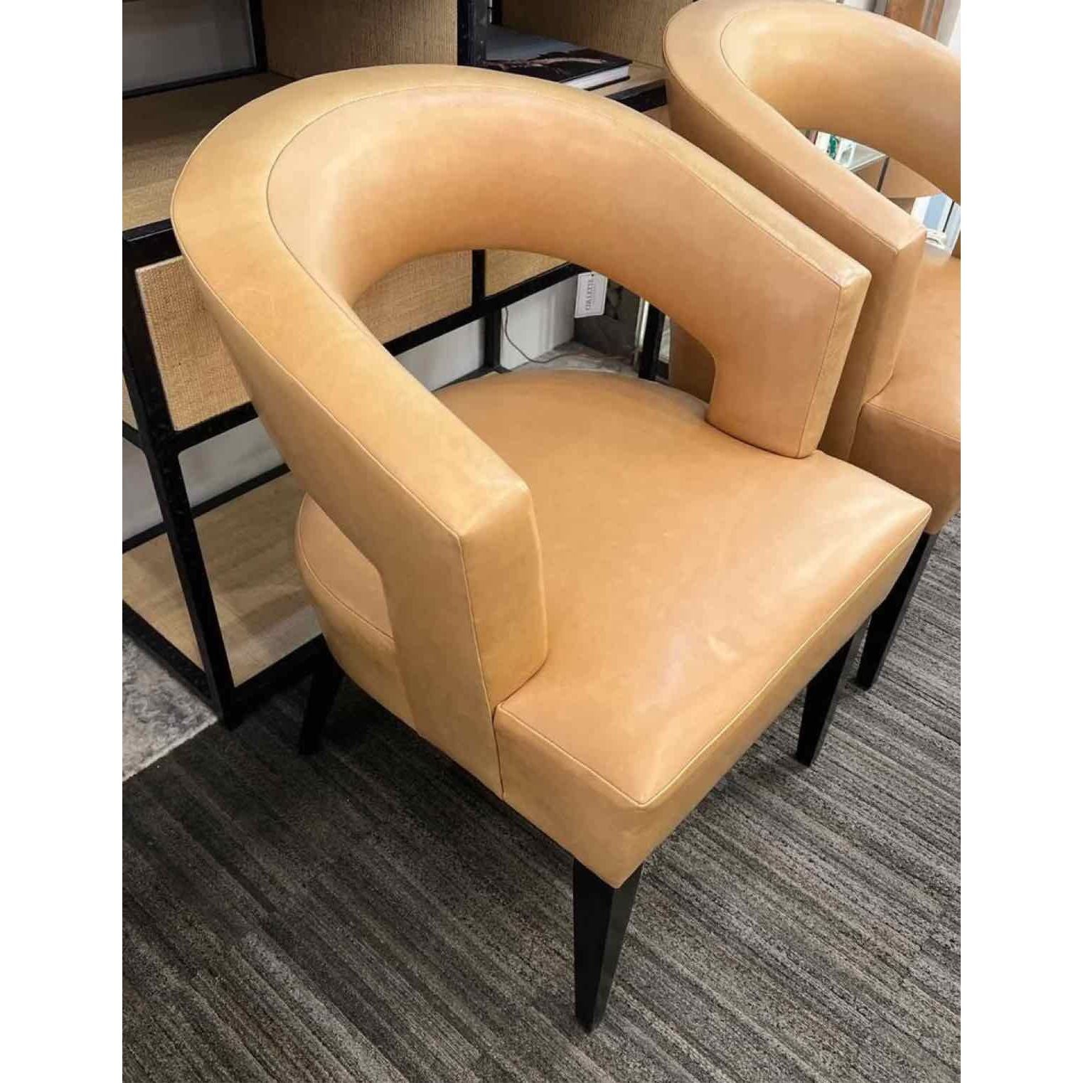 John Boone Curved Back Dining Chair Covered Leather