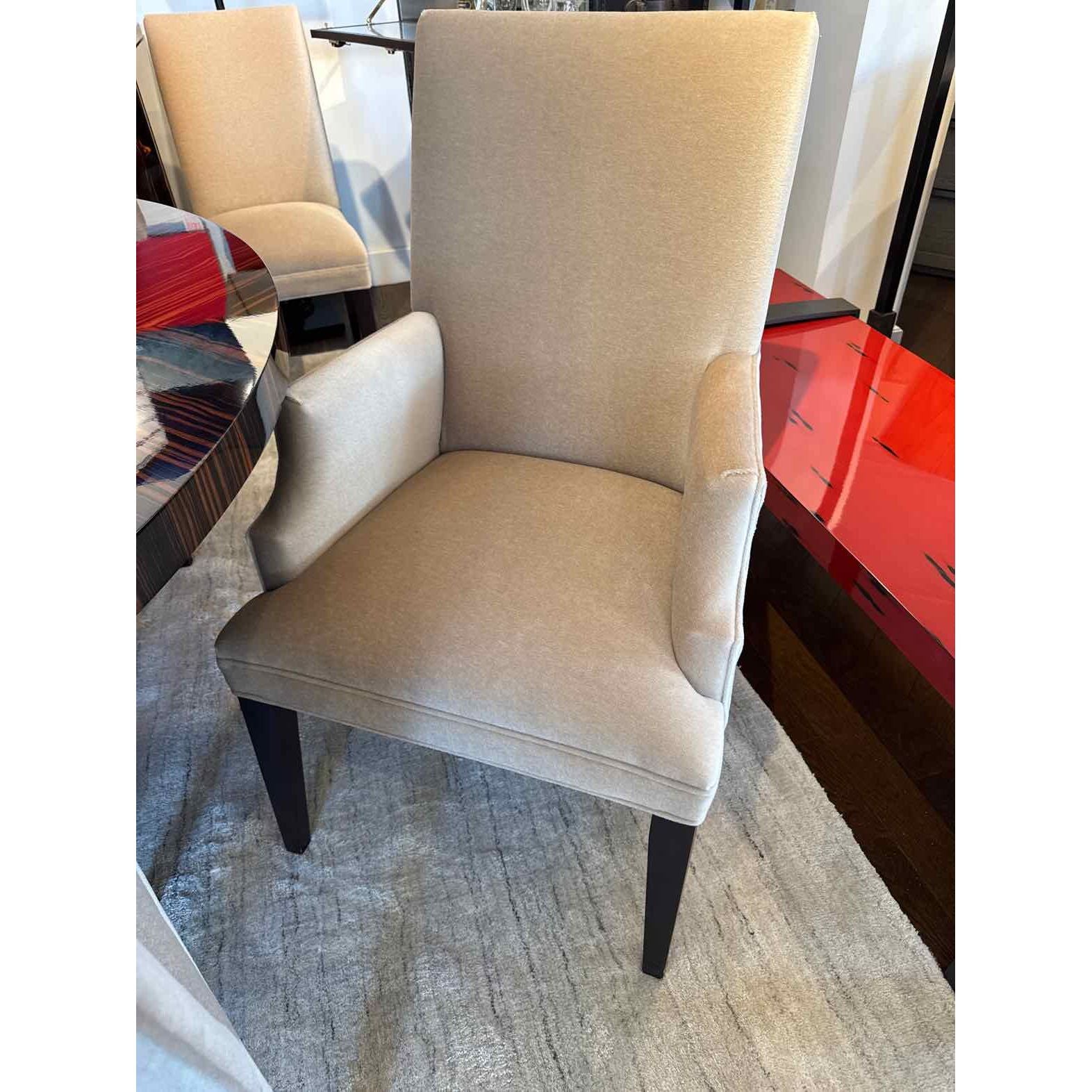 SET of 10 Tan Mohair High Back Dining Chairs by MG&BW - colletteconsignment.com