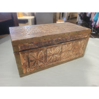 Vintage Handmade Carved Wood Box - colletteconsignment.com