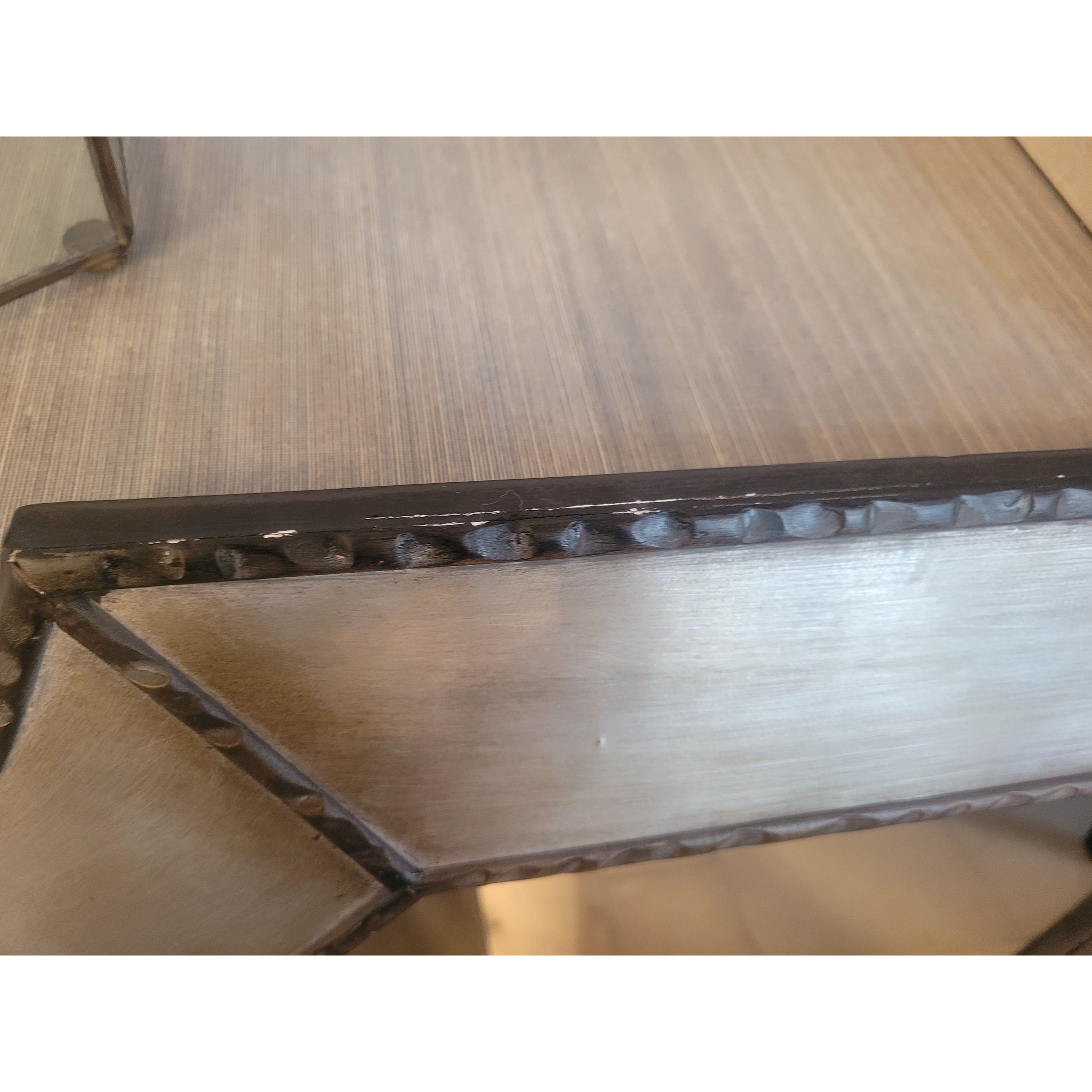 Hammered Aluminum & Bronze Mirror w/ Beveled Glass by Uttermost - colletteconsignment.com