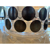 Paola Navone Argento Dots Glass Bowl for Egizia 14"Diam x 6"H - colletteconsignment.com