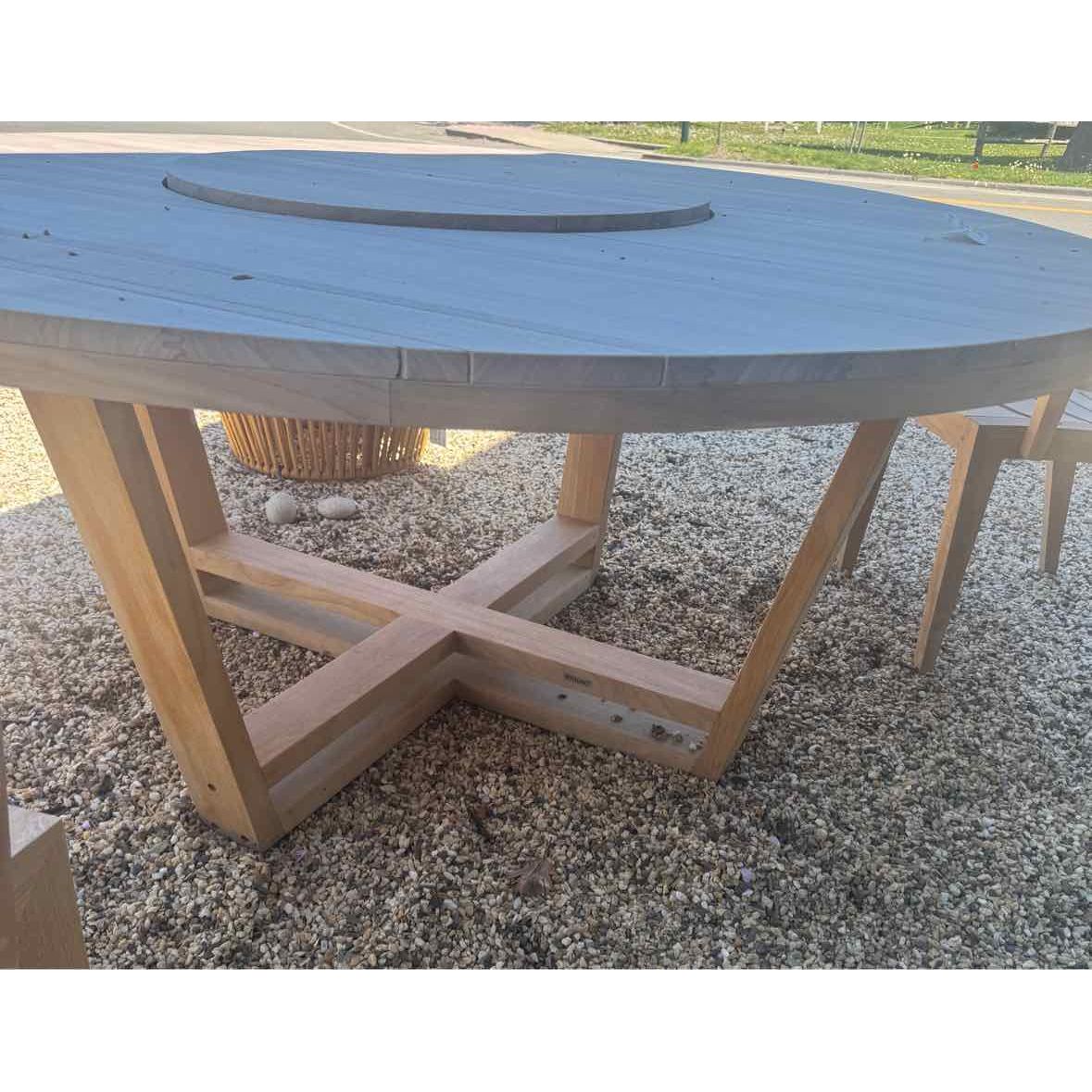 Costes Round Dining Table in Natural Teak