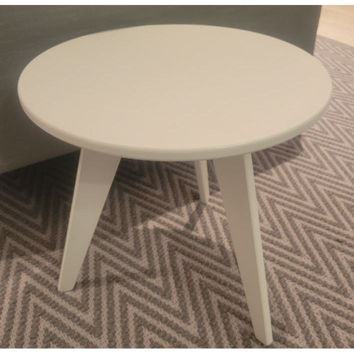 Round White Tripod Side Table by R&B