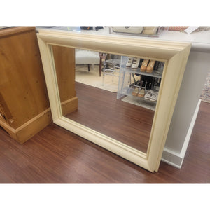 Ivory Lacquer Rectangular Wall Mirror by Stanley (AS IS)