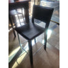 SET of 3 Brown Leather Bar Stools w/ White Stitching