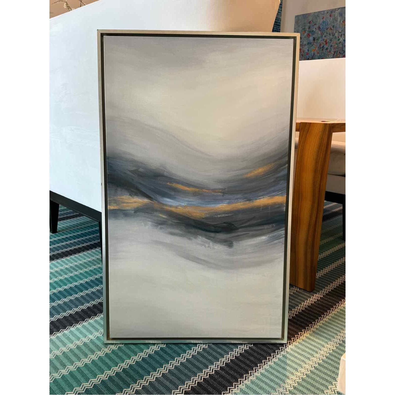 Abstract Oil Painting with Chrome Frame