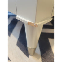 PAIR of 3-Drawer White Nightstands w/ Nickel & Lucite Pulls by Vanguard (AS IS)