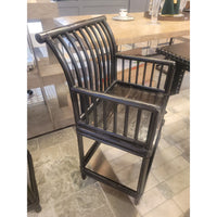 PAIR of Antique Chinese Ebonized Bamboo Stickback Chairs (As Is)