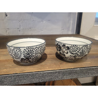 12-Pc Black & White Porcelain Tea Set